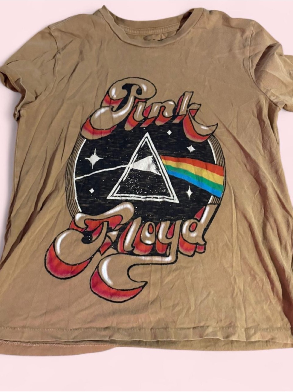 Pink Floyd Tan Tee with Black Logo